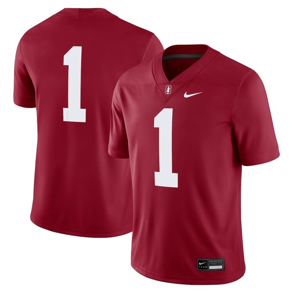 Nike Other - Nike® (Men's MEDIUM) Stanford Cardinals #1 Game Jersey in Cardinal Red
